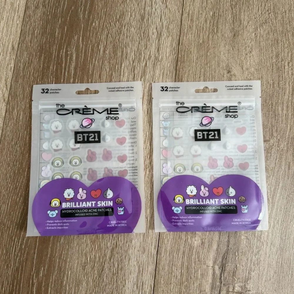 (SET of 2) The Creme Shop BT21 Acne Pimple Patches | Protect & Heal Blemishes